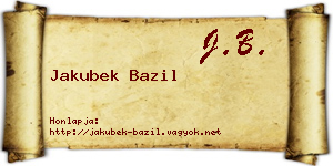 Jakubek Bazil névjegykártya